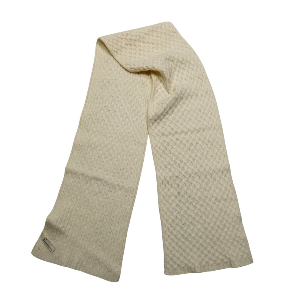 Collectioneighteen Cashmere Scarf Womens One Size White Knit Textured Winter